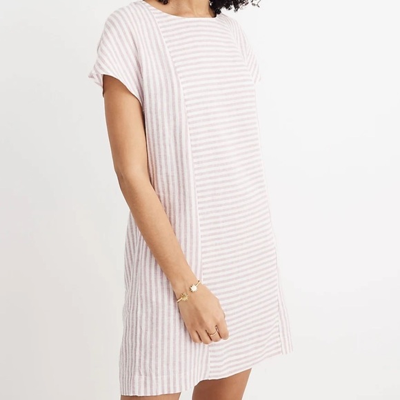 MADEWELL Stripe-Play Button-Back Dress MEDIUM - Picture 9 of 9